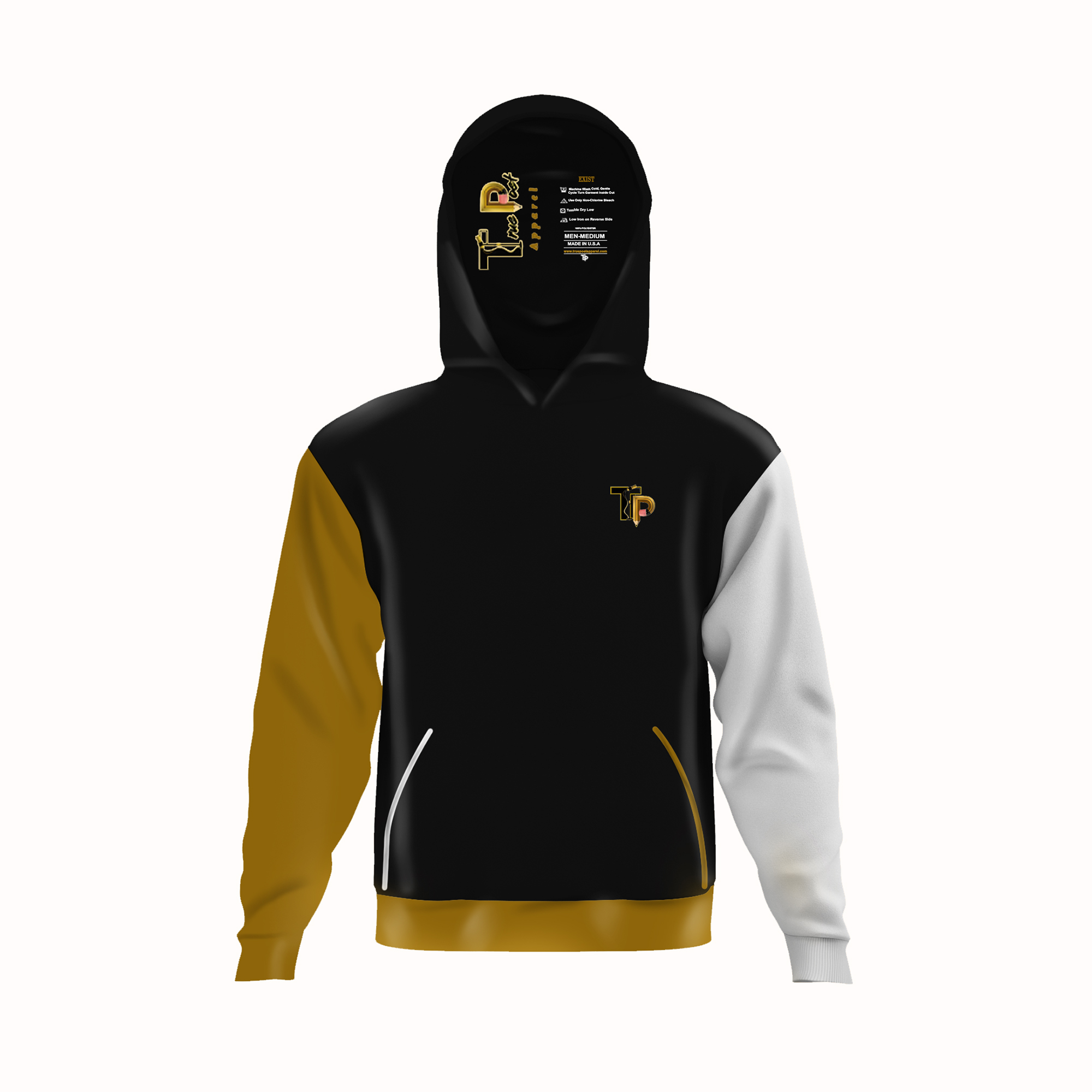 EXIST Black Hoodie Front by True Poet Apparel – minimalist black edition hoodie for poets, writers, and creatives.