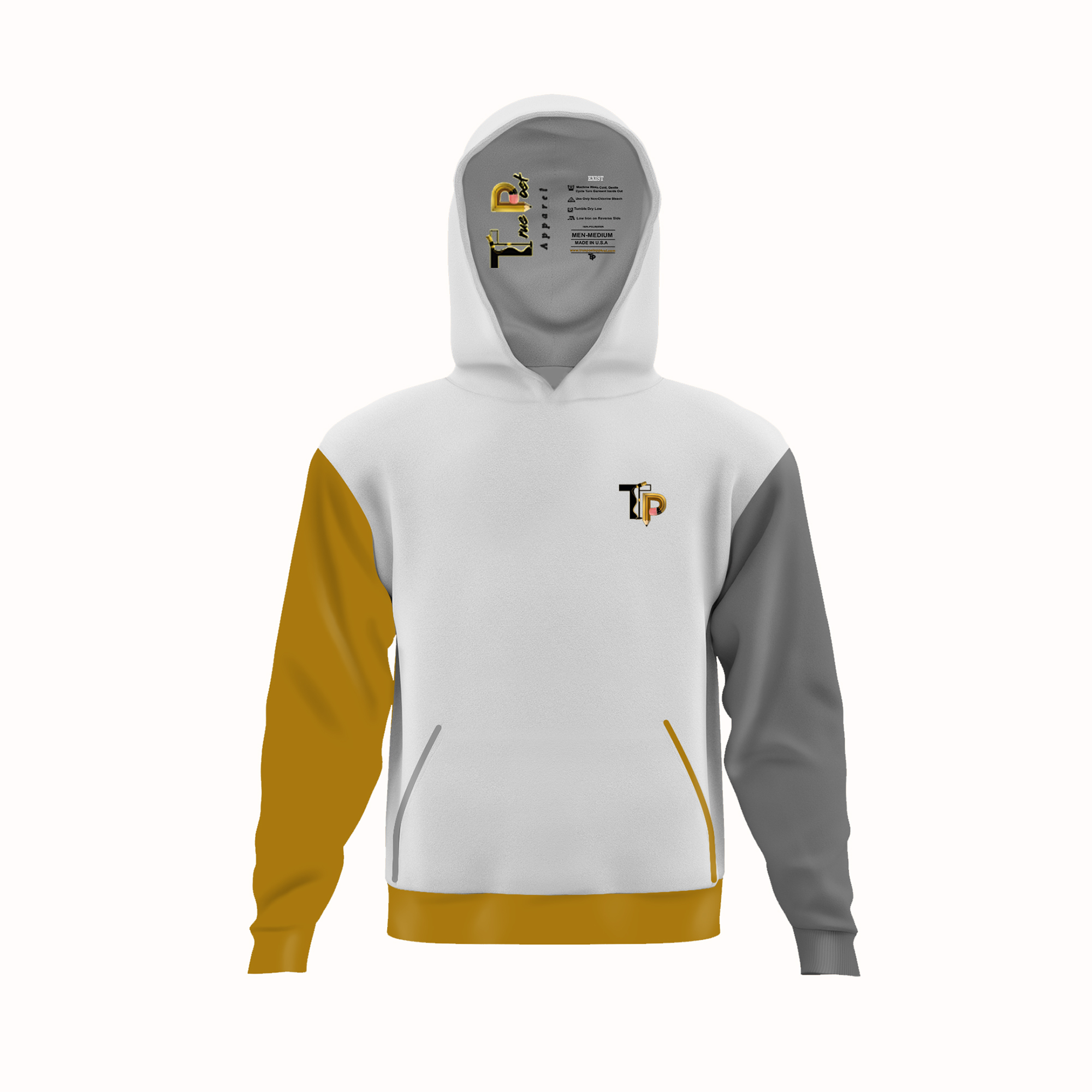 EXIST White Hoodie front view by True Poet Apparel – minimalist white edition for poets and creatives.