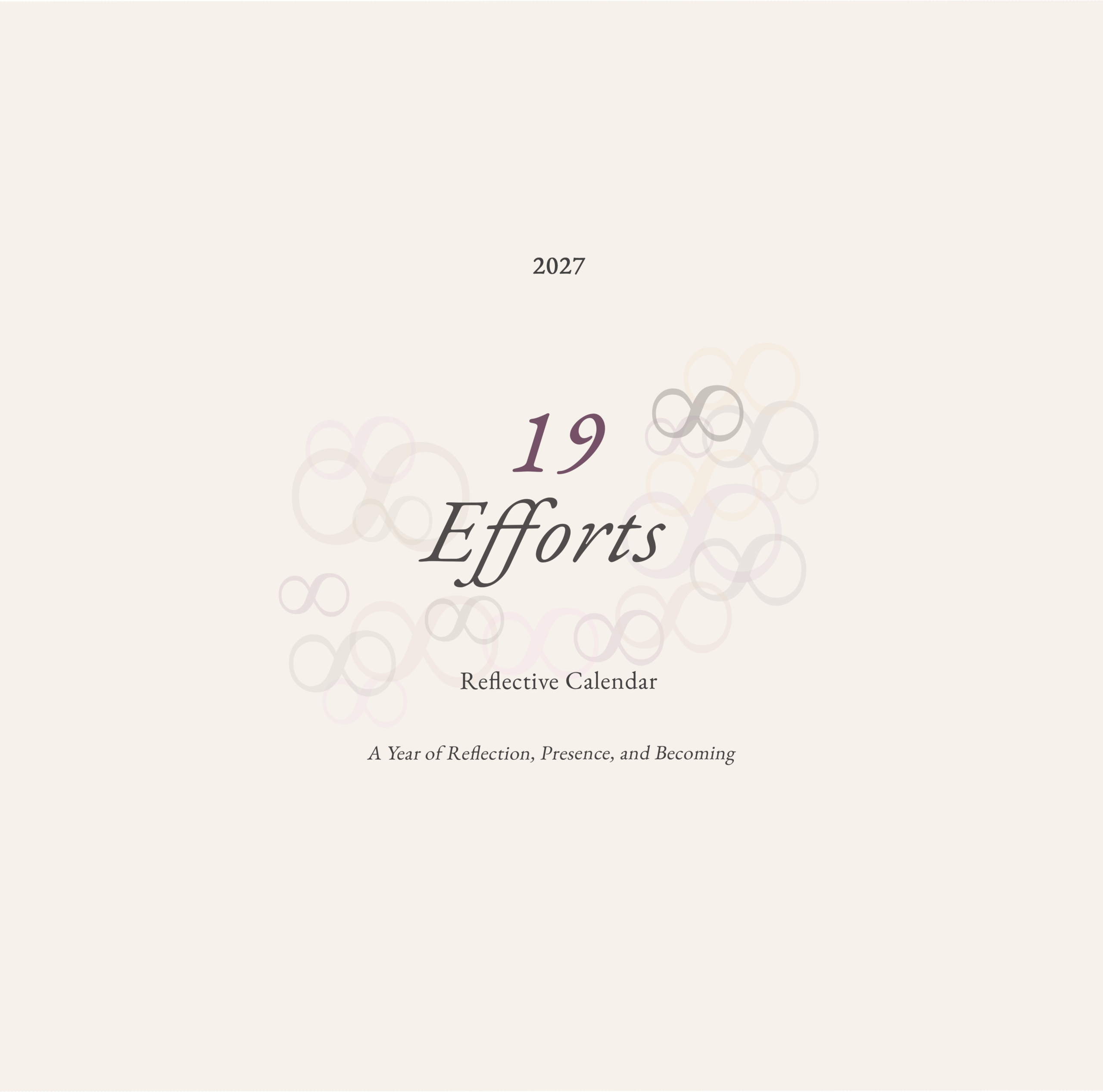19 Efforts Reflective Calendar 2027 front cover by True Poet Publishing